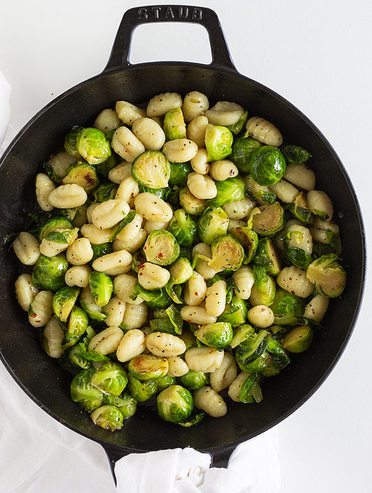 Almond Flour Gnocchi with Brussels Sprouts